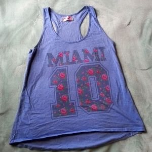 Blue floral miami tanktop